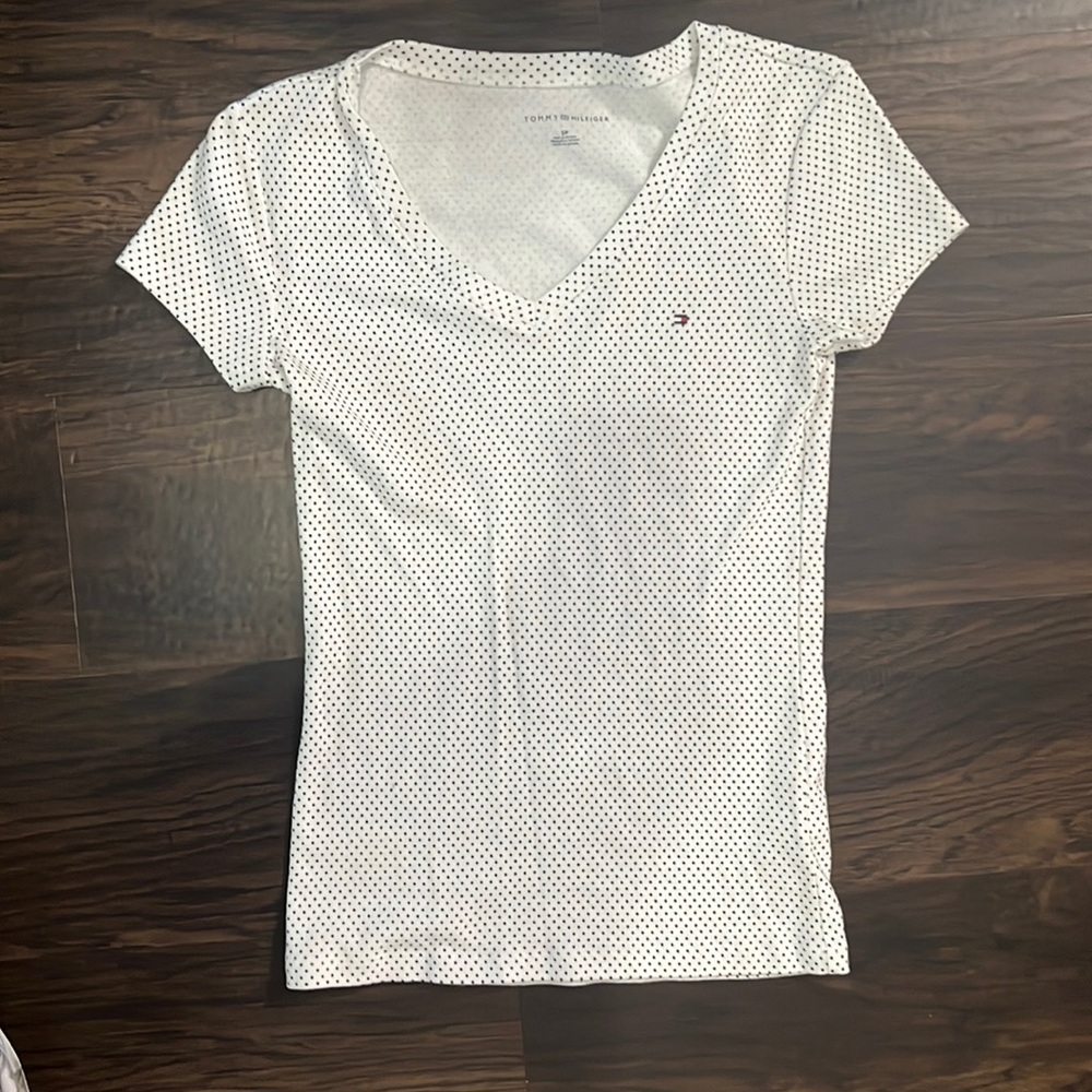 Tommy Hilfiger blue polka dotted top